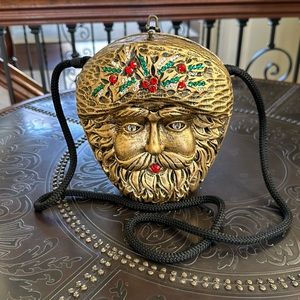 Timmy Woods Gold Holly Berry Santa Claus